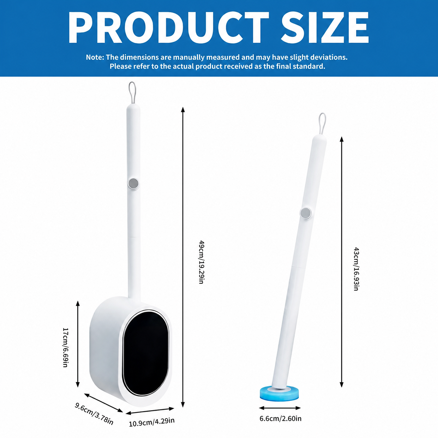 Toilet Brush Kit - 32/16 Refill Heads & Holder, Rotating No-Touch Deep Cleaner for Under-Rim & Corner, Bathroom Cleaning Tool for Home, RV
