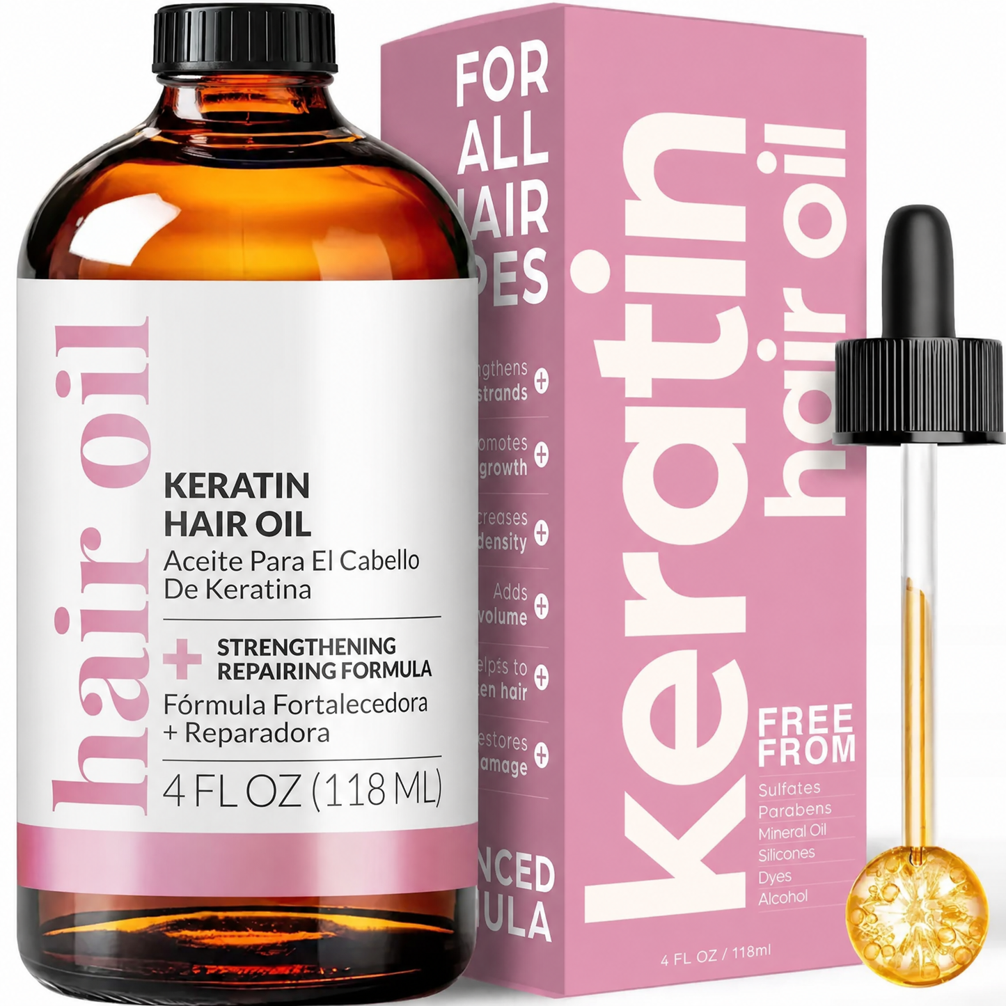 Organic Rosemary Castor Oil Hair Growth Kit with Comfort Scalp Brush - Choose from Keratin Blend, Biotin Vitamin Formula, or Original Natural Blend - Strengthen, Nourish & Revitalize Hair Haircare Solution Thickening Boost