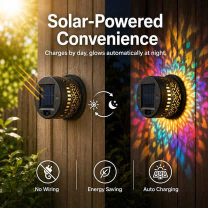 💥LAST DAY SALE 49% OFF💥65K+ SOLD!✨Solar Mandala Wall Light | Outdoor Garden Fence Projector Lamp 🪐🌌