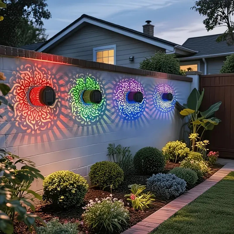 💥LAST DAY SALE 49% OFF💥65K+ SOLD!✨Solar Mandala Wall Light | Outdoor Garden Fence Projector Lamp 🪐🌌