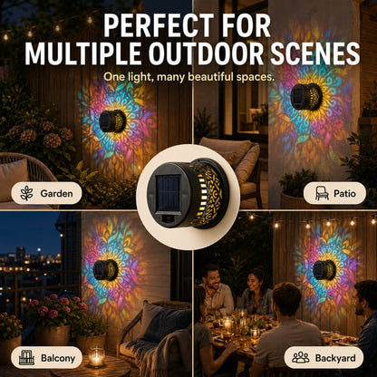 💥LAST DAY SALE 49% OFF💥65K+ SOLD!✨Solar Mandala Wall Light | Outdoor Garden Fence Projector Lamp 🪐🌌
