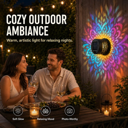 💥LAST DAY SALE 49% OFF💥65K+ SOLD!✨Solar Mandala Wall Light | Outdoor Garden Fence Projector Lamp 🪐🌌