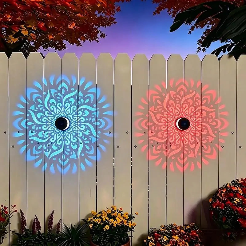 💥LAST DAY SALE 49% OFF💥65K+ SOLD!✨Solar Mandala Wall Light | Outdoor Garden Fence Projector Lamp 🪐🌌