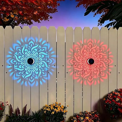💥LAST DAY SALE 49% OFF💥65K+ SOLD!✨Solar Mandala Wall Light | Outdoor Garden Fence Projector Lamp 🪐🌌