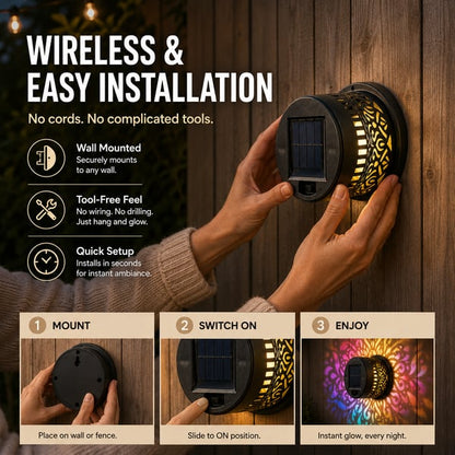 💥LAST DAY SALE 49% OFF💥65K+ SOLD!✨Solar Mandala Wall Light | Outdoor Garden Fence Projector Lamp 🪐🌌
