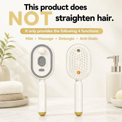 Electric Spray Air Cushion Massage Comb – Self-Cleaning, Anti-Tangle, Anti-Static, Volumizing Hair Brush with Essential Oil Mist Aromatherapy for Hair Care